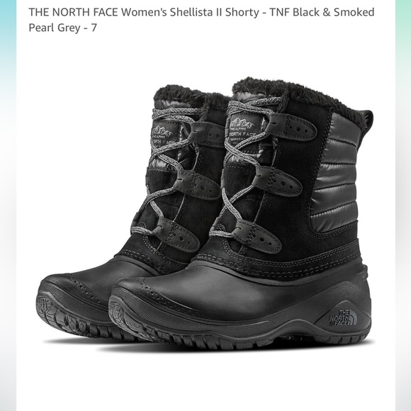The North Face Women's Shellista II Shorty Boots - Black and Gray - Picture 1 of 10